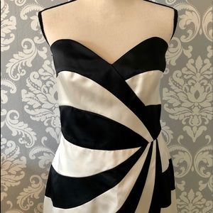 ABS Allen Schwartz Black & White Striped Dress